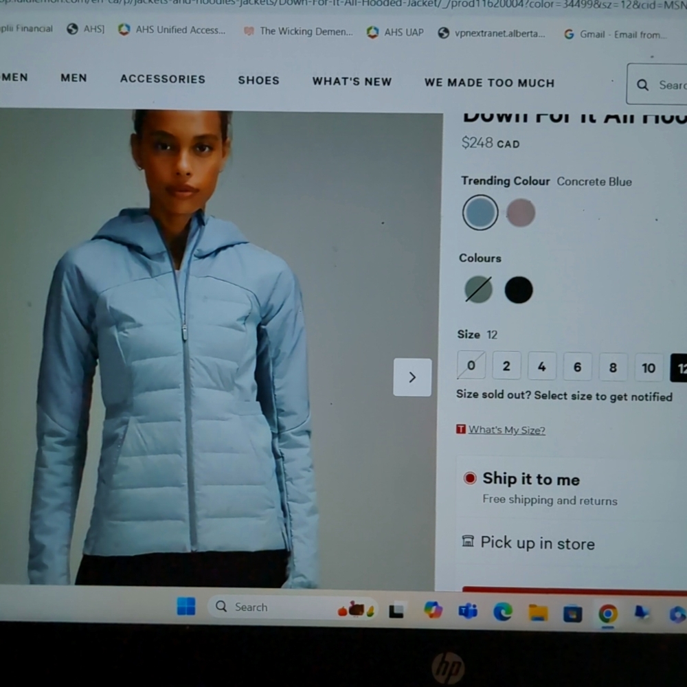 Down for it all lulu lemon jacket slim fit